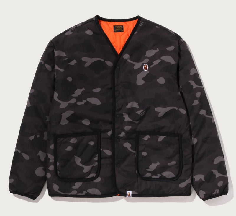 A BATHING APE COLOR CAMO STA QUILTING REVERSIBLE LIGHT DOWN JACKET
