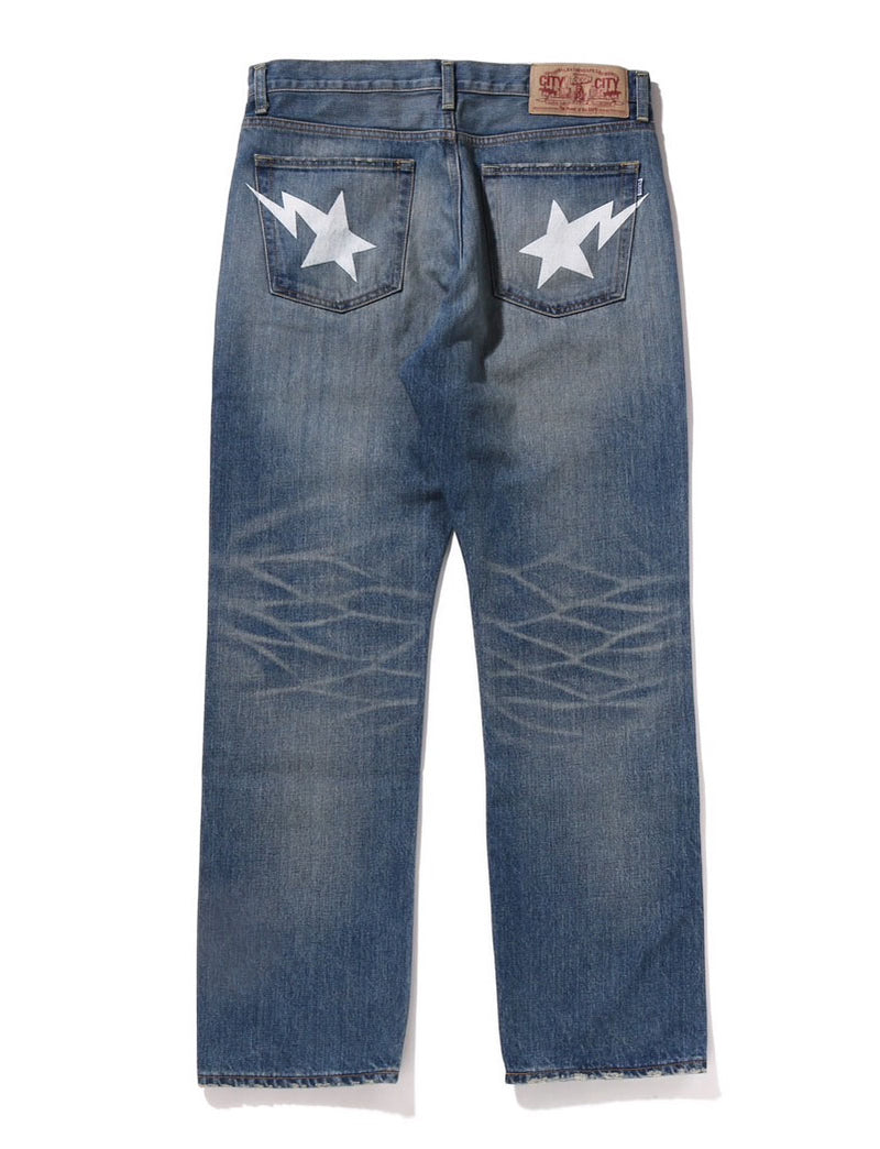 A BATHING APE STA REGULAR FIT DENIM PANTS