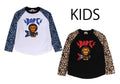 A BATHING APE BAPE KIDS WILD LEOPARD PATTERN BABY MILO RAGLAN L/S TEE