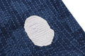 A BATHING APE JAPANESE INDIGO ART CAMO RELAXED FIT SWEAT SHORTS
