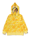 A BATHING APE BAPE KIDS ABC CAMO MILO SHARK ZIP HOODIE