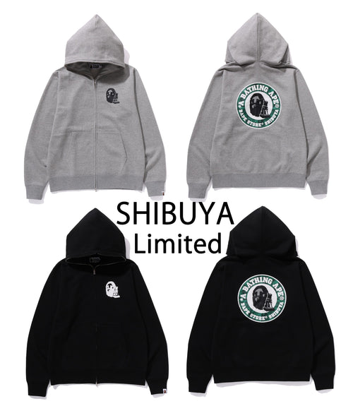 A BATHING APE BAPE STORE SHIBUYA FULL ZIP HOODIE SHIBUYA LIMITED