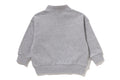 A BATHING APE BAPE KIDS BAPE EMBROIDERY PATCH RELAXED FIT HALF ZIP SWEATSHIRT