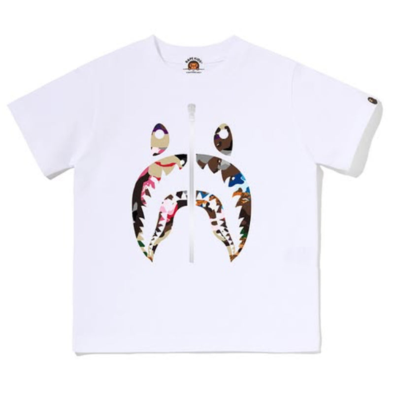A BATHING APE BAPE KIDS HYBRID CAMO SHARK TEE