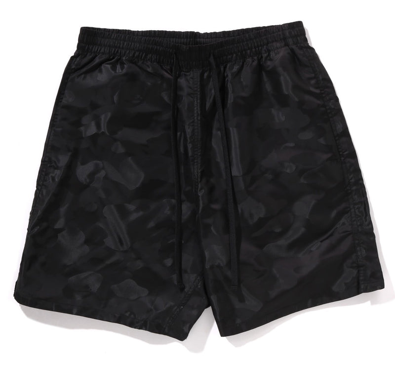 A BATHING APE SOLID CAMO BATHING APE LOGO SHORTS