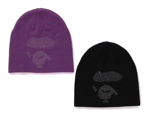 A BATHING APE APE FACE STONE KNIT CAP