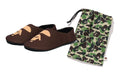 A BATHING APE APE HEAD SLIPPERS & POUCH SET - happyjagabee store