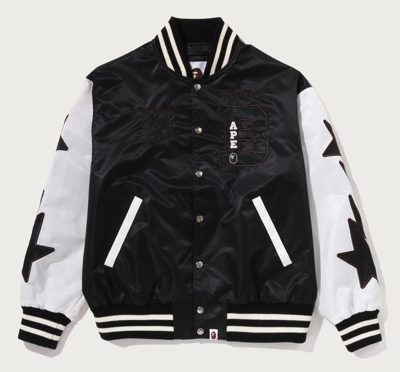 A BATHING APE BAPE NYLON VARSITY JACKET