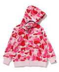 A BATHING APE BAPE KIDS ABC CAMO MILO SHARK ZIP HOODIE