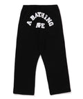 A BATHING APE COLLEGE OVERSIZED FIT WIDE LEG SWEAT PANTS