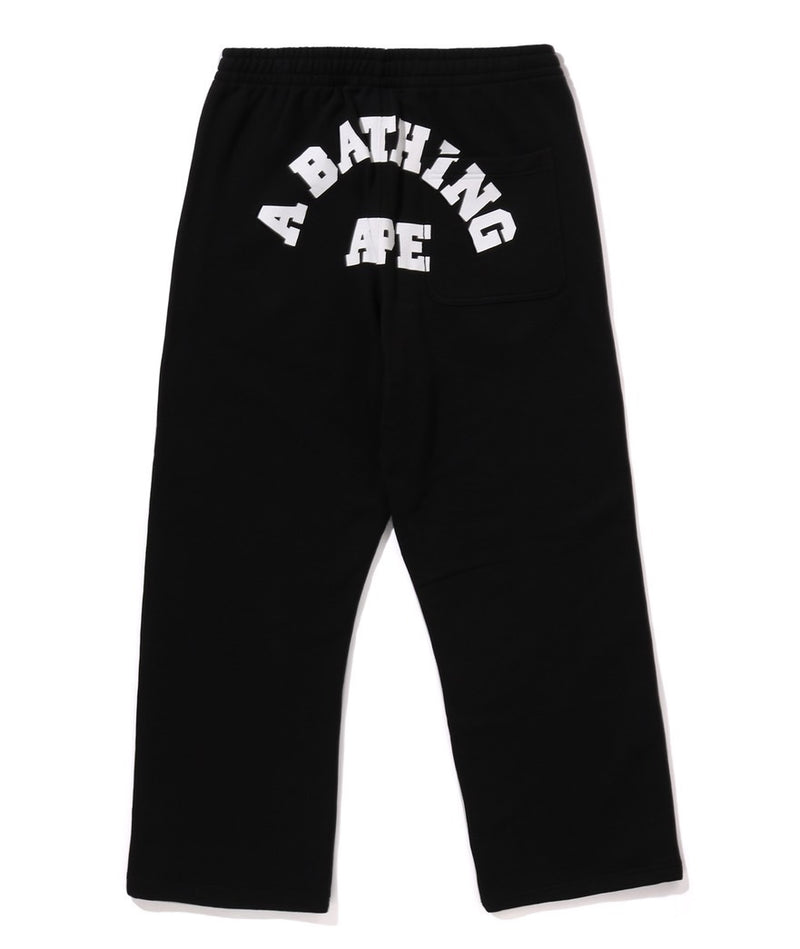 A BATHING APE COLLEGE OVERSIZED FIT WIDE LEG SWEAT PANTS