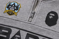 A BATHING APE BAPE KIDS BAPE EMBROIDERY PATCH RELAXED FIT HALF ZIP SWEATSHIRT