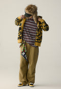 A BATHING APE ONE POINT STRIPE RELAXED FIT LS TEE