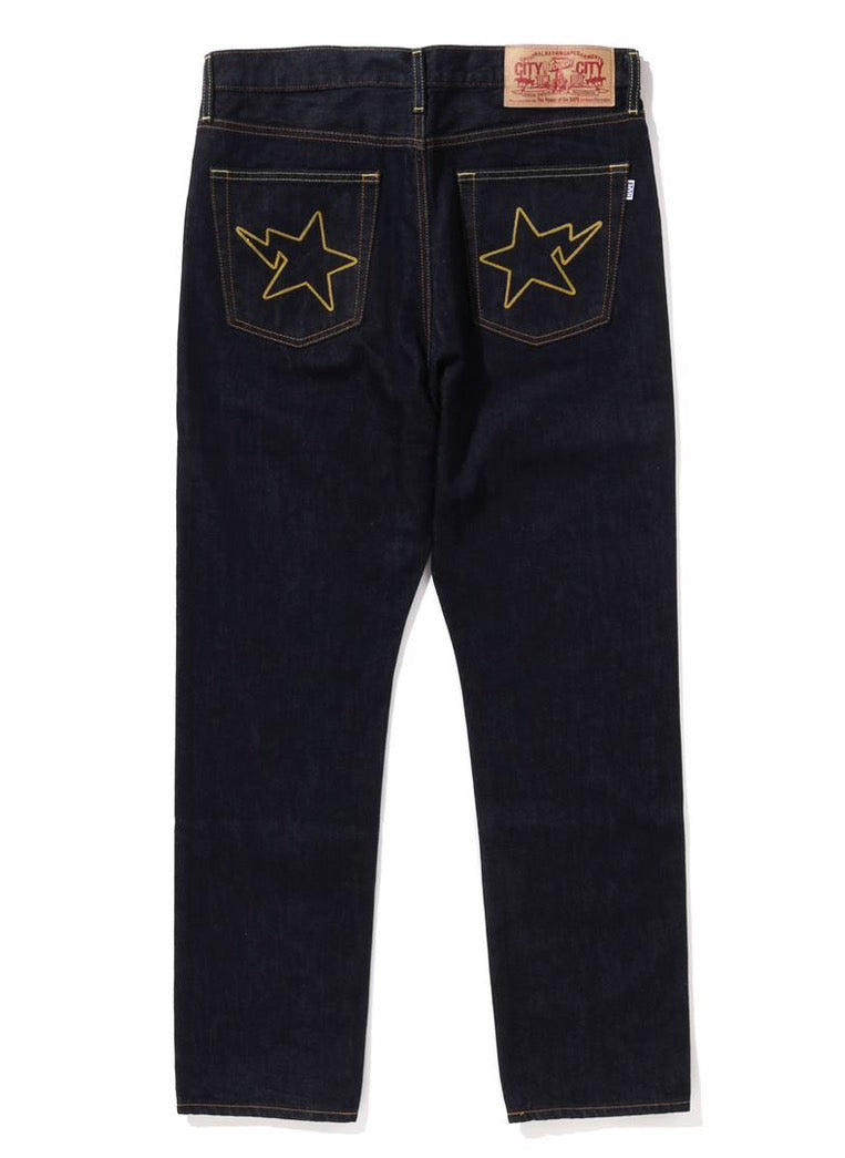A BATHING APE STA REGULAR FIT 13 OZ DENIM PANTS