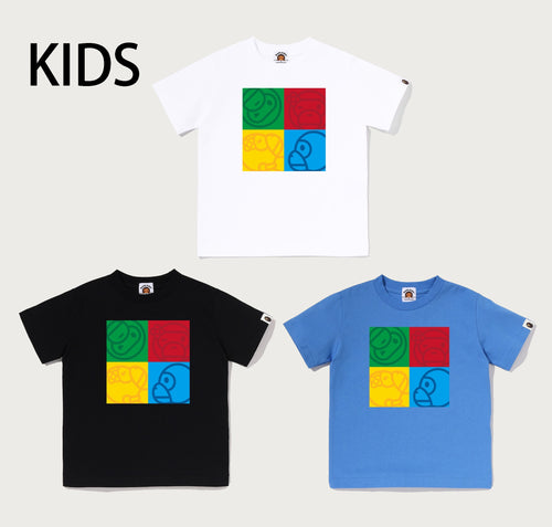 A BATHING APE BAPE KIDS MILO PRIMARY COLOR BOX TEE