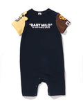 A BATHING APE BAPE KIDS MILO FRIENDS SLEEVES ROMPERS