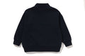 A BATHING APE BAPE KIDS BAPE EMBROIDERY PATCH RELAXED FIT HALF ZIP SWEATSHIRT