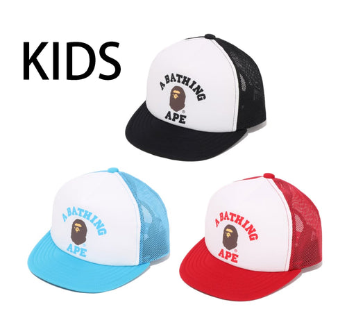 A BATHING APE BAPE KIDS COLLEGE MESH CAP