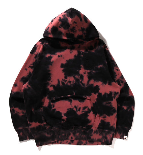 A BATHING APE DESTROYED BLEACH LOGO RELAXED FIT PULLOVER HOODIE