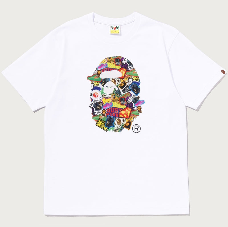 A BATHING APE STICKER PACK APE HEAD TEE