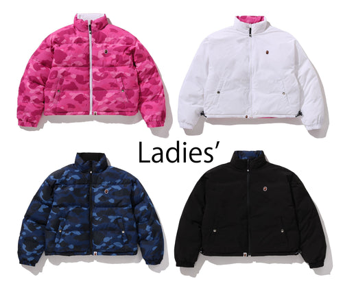 A BATHING APE Ladies' COLOR CAMO REVERSIBLE DOWN JACKET