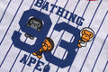 A BATHING APE BAPE KIDS ALL BABY MILO STRIPE MILO BASEBALL SHIRT