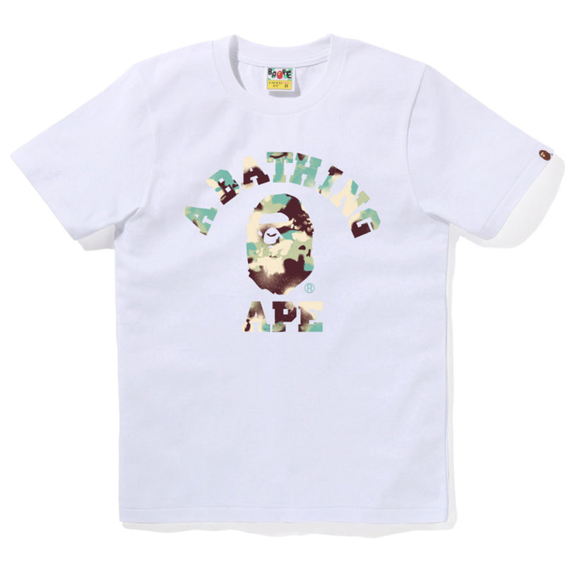 A BATHING APE Ladies' MAP CAMO COLLEGE TEE