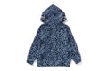 A BATHING APE BAPE KIDS WILD LEOPARD PATTERN SHARK ZIP HOODIE