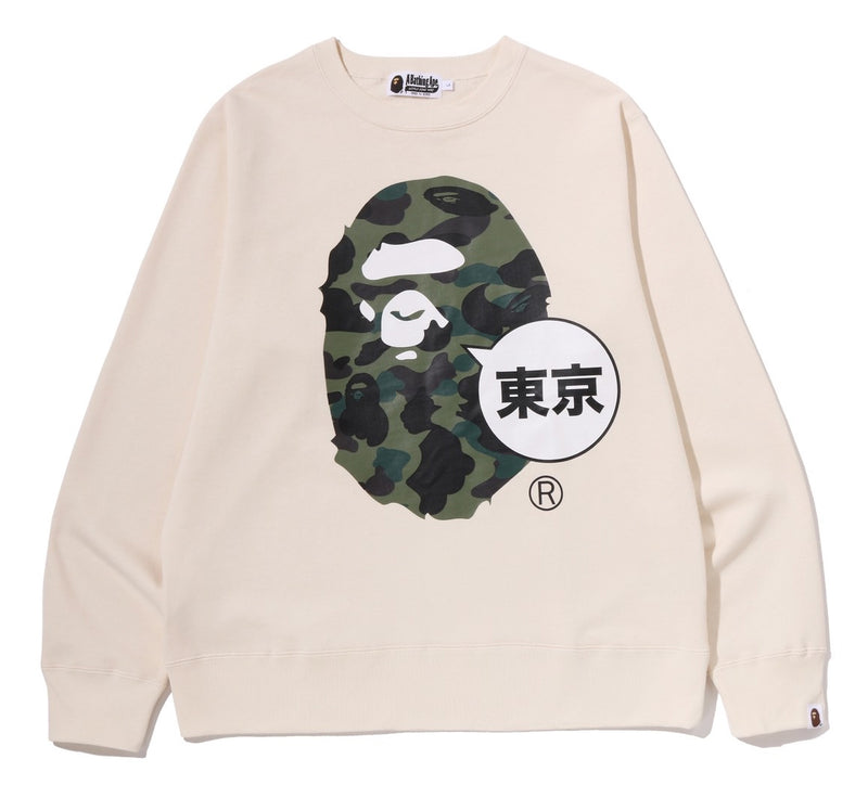 A BATHING APE 1ST CAMO APE HEAD TOKYO CREWNECK SWEAT SHIRT (Tokyo Limited)