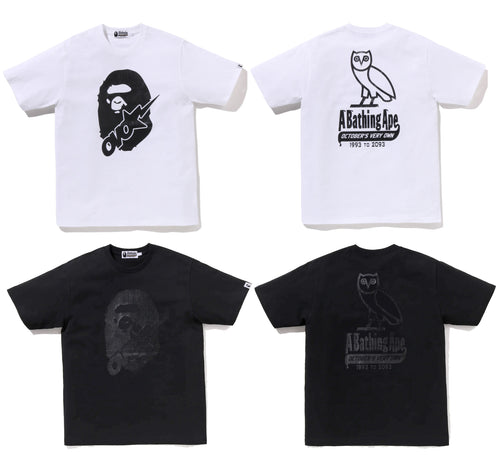 A BATHING APE BAPE x OVO STA CROCODILE PRINT TEE