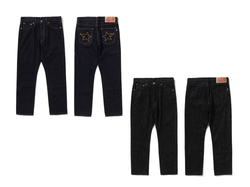 A BATHING APE STA REGULAR FIT 13 OZ DENIM PANTS