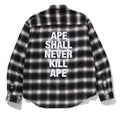 A BATHING APE BLOCK CHECK RELAXED FIT SHIRT