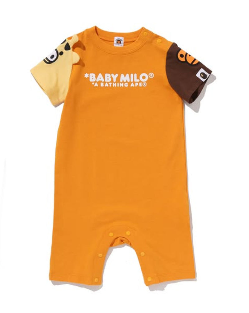 A BATHING APE BAPE KIDS MILO FRIENDS SLEEVES ROMPERS