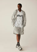 A BATHING APE CAMO STRIPE BASEBALL SHIRT