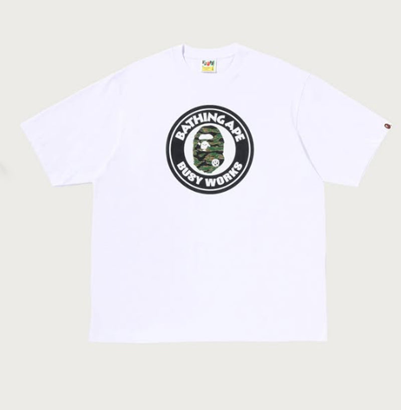 A BATHING APE TIGER CAMO BUSY WORKS RELAXED FIT TEE