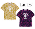 A BATHING APE Ladies' COLOR CAMO COLLEGE TEE ( RELAXED FIT )
