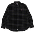 A BATHING APE ONE POINT FLANNEL CHECK L/S SHIRT