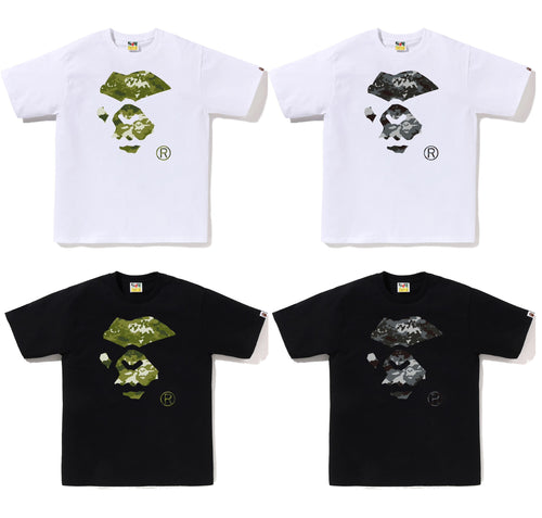 A BATHING APE MULTI PIXEL CAMO MAD APE FACE TEE