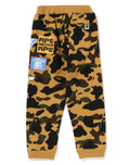 A BATHING APE BAPE KIDS 1ST CAMO PATCH PRINT SWEAT PANTS