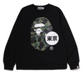 A BATHING APE 1ST CAMO APE HEAD TOKYO CREWNECK SWEAT SHIRT (Tokyo Limited)