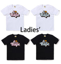 A BATHING APE Ladies' PASTEL COLOR CAMO SHARK MILO ON BAPE TEE - happyjagabee store