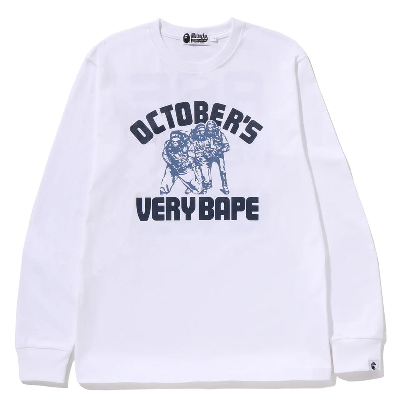A BATHING APE BAPE x OVO COLLEGE LONG SLEEVE TEE