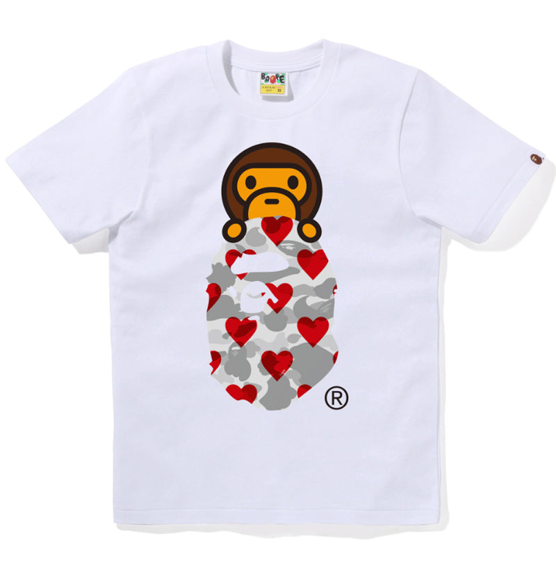 A BATHING APE Ladies' I LOVE BAPE MILO ON APE HEAD TEE