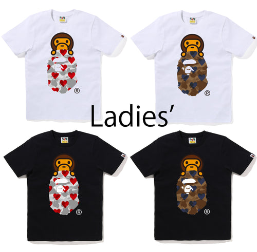 A BATHING APE Ladies' I LOVE BAPE MILO ON APE HEAD TEE