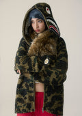 A BATHING APE Ladies' 1ST CAMO CROCHET SHARK FULL ZIP HOODIE
