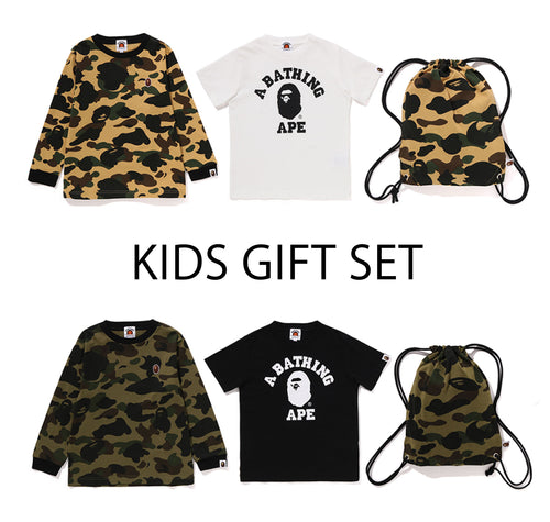 A BATHING APE BAPE KIDS 1ST CAMO COLLEGE KIDS GIFT SET