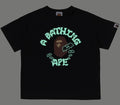 A BATHING APE BAPE KIDS HALLOWEEN COLLEGE GLOW IN THE DARK RELAXED FIT TEE
