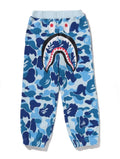 A BATHING APE BAPE KIDS ABC CAMO SHARK SWEAT PANTS