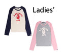 A BATHING APE Ladies' COLLEGE RAGLAN CROPPED L/S TEE