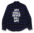 A BATHING APE BLOCK CHECK RELAXED FIT SHIRT